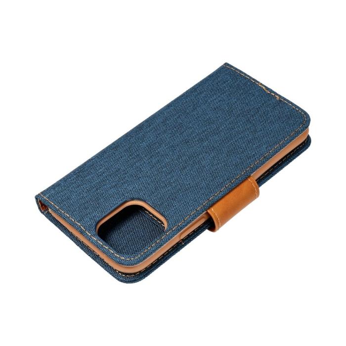 OEM - iPhone 14 Plånboksfodral Canvas Nylon Blå