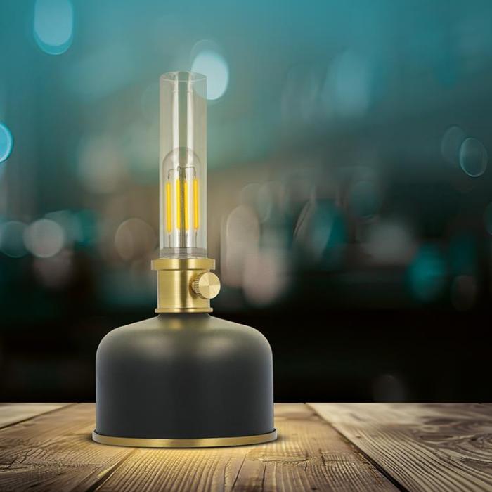 Forever Light - Forever Light Petroleum LED Lampa FLR-25 - Svart