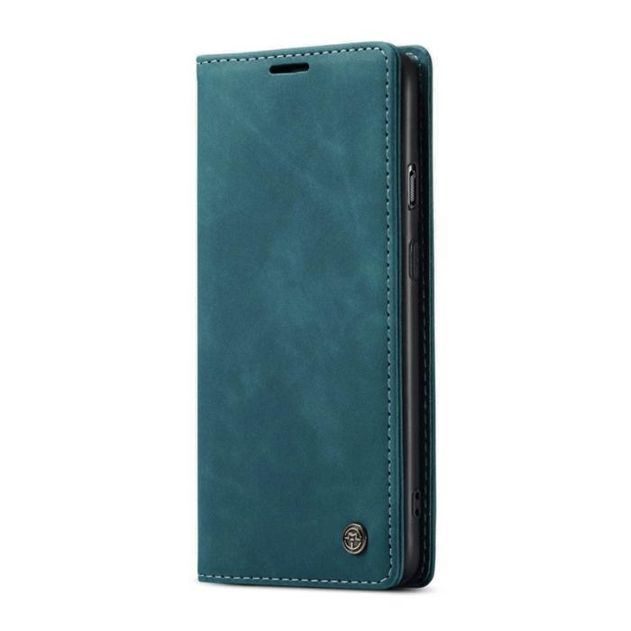 Caseme - CASEME 013 Auto-absorberande Konstläderplånboksfodral OnePlus 8T Blå
