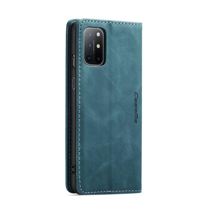 Caseme - CASEME 013 Auto-absorberande Konstläderplånboksfodral OnePlus 8T Blå