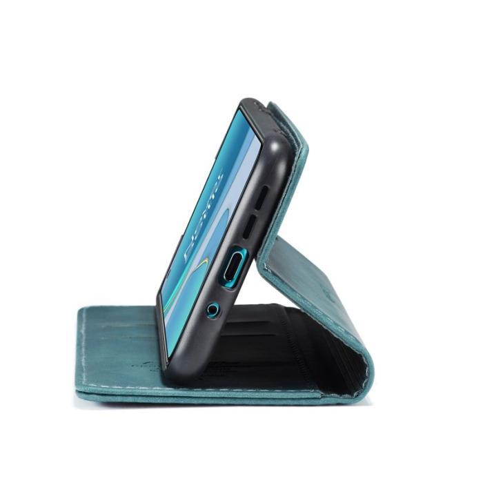 Caseme - CASEME 013 Auto-absorberande Konstläderplånboksfodral OnePlus 8T Blå