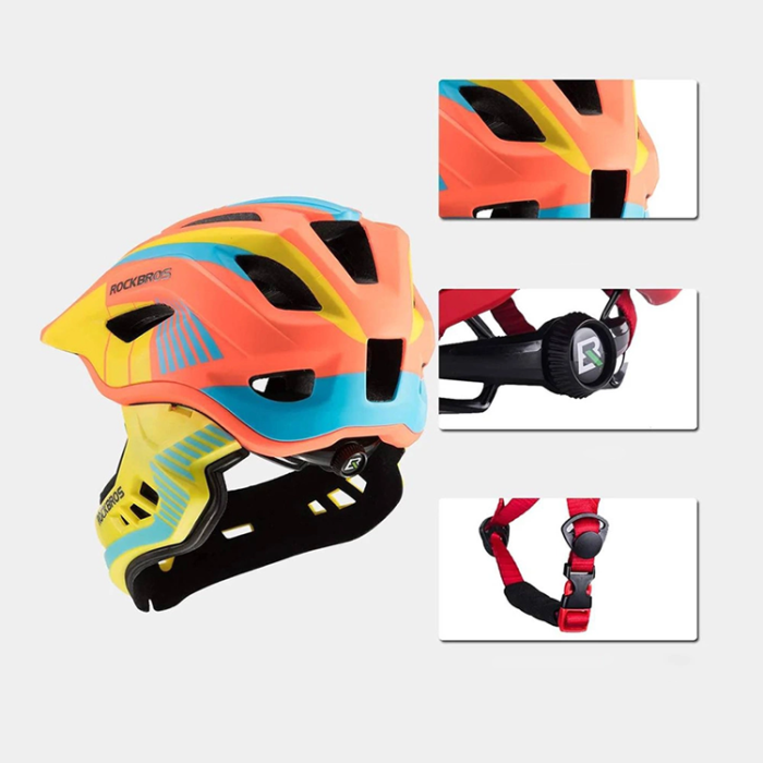 Rockbros - Rockbros Cykelhjälm Med Detachable Visor S - Gul/Orange