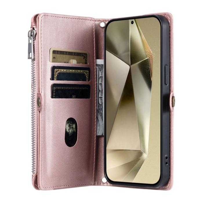 OEM - Samsung Galaxy S26 Plånboksfodral TPU + Konstläder - Roséguld