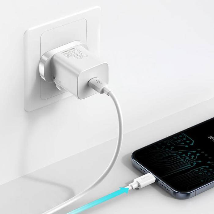 UTGATT1 - Joyroom UK Väggladdare Typ-C 20W Lightning Typ-C Kabel 1m 20w - Vit