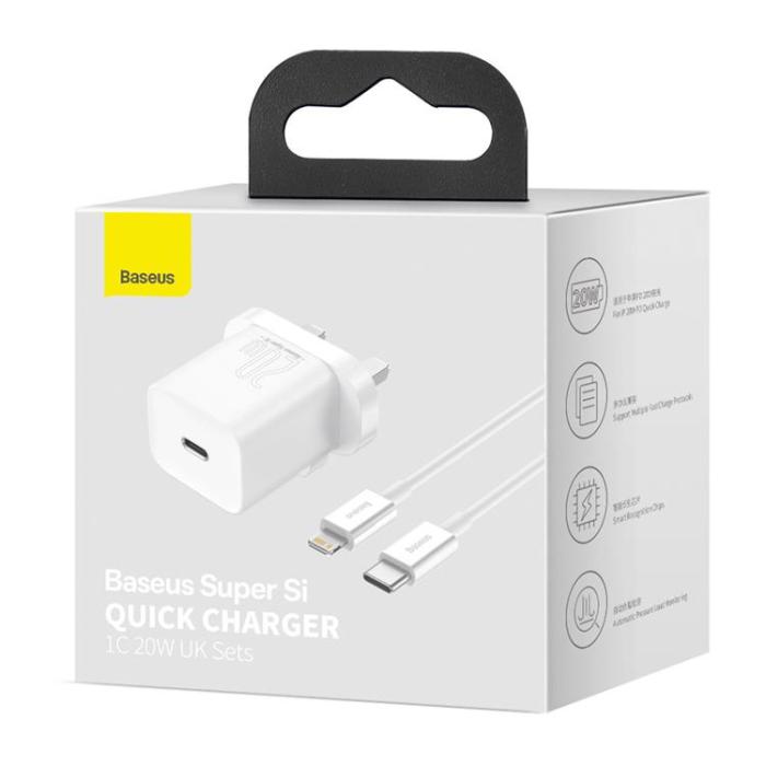 UTGATT1 - Joyroom UK Väggladdare Typ-C 20W Lightning Typ-C Kabel 1m 20w - Vit