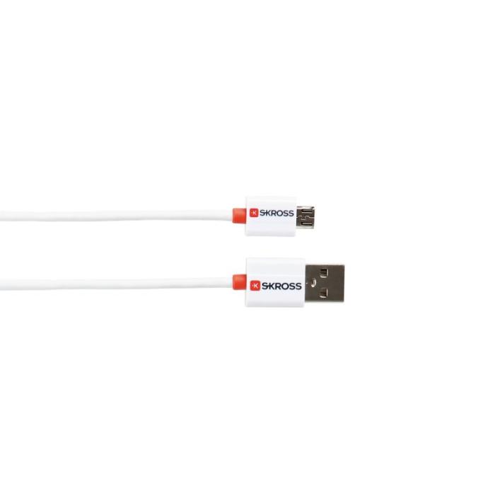 UTGATT1 - SKross Ladd-/Synkkabel Micro USB 1m - Vit