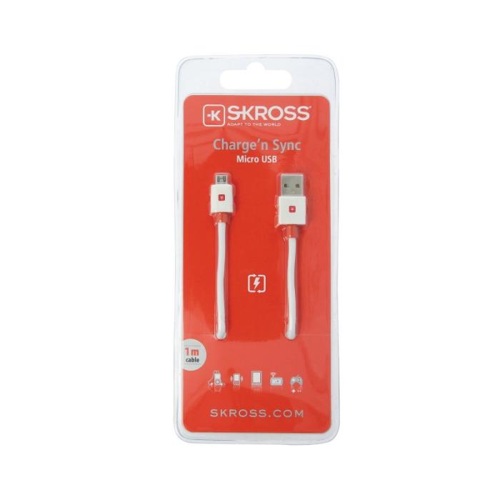 UTGATT1 - SKross Ladd-/Synkkabel Micro USB 1m - Vit