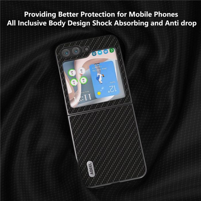 ABEEL - ABEEL Galaxy Z Flip 5 Mobilskal Carbon Fiber - Svart