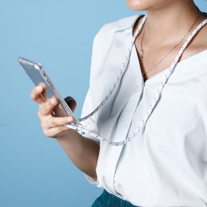 Boom of Sweden - Boom iPhone XR skal med mobilhalsband- White Stripes Cord