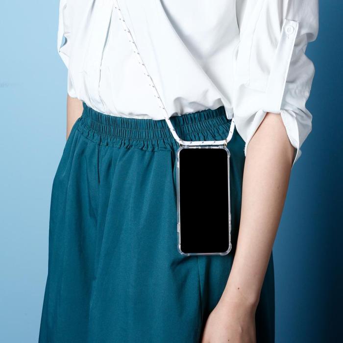 Boom of Sweden - Boom iPhone XR skal med mobilhalsband- White Stripes Cord