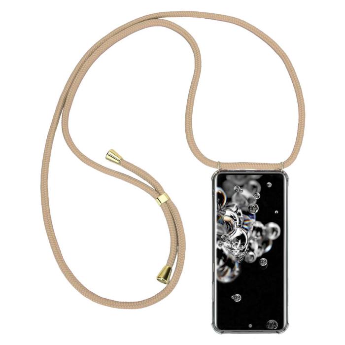 UTGATT1 - Boom Galaxy S20 Ultra mobilhalsband skal - Beige Cord