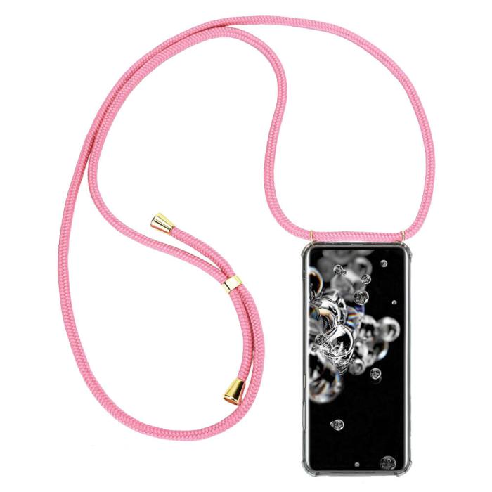 UTGATT1 - Boom Galaxy S20 Ultra mobilhalsband skal - Pink Cord