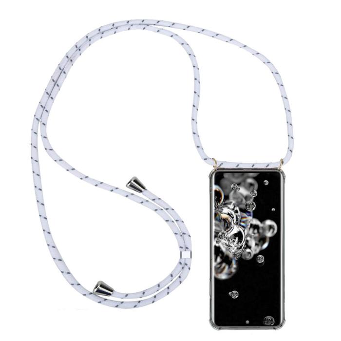 UTGATT1 - Boom Galaxy S20 Ultra mobilhalsband skal - White Stripes Cord