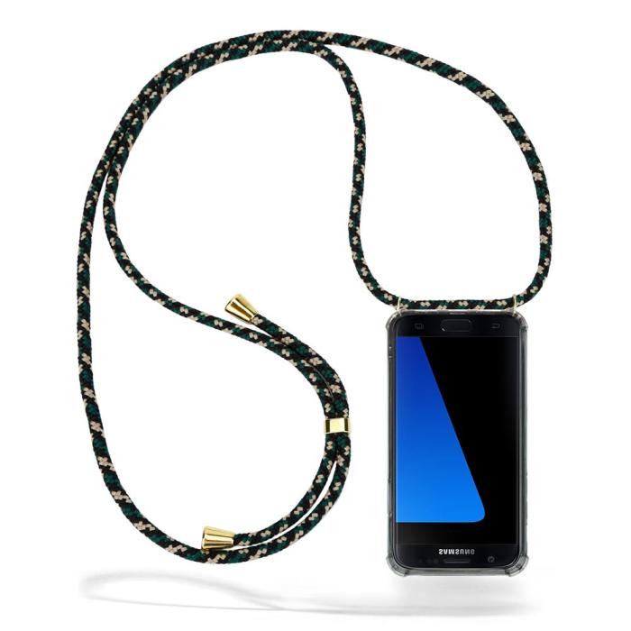 UTGATT1 - Boom Galaxy S7 Edge mobilhalsband skal - Green Camo Cord
