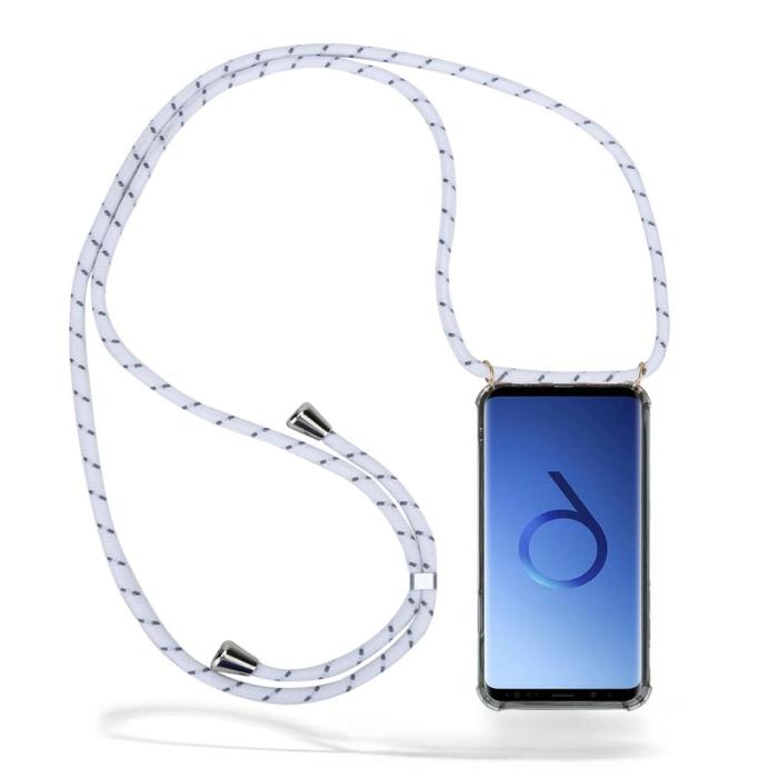 UTGATT1 - Boom Galaxy S9 mobilhalsband skal - White Stripes Cord