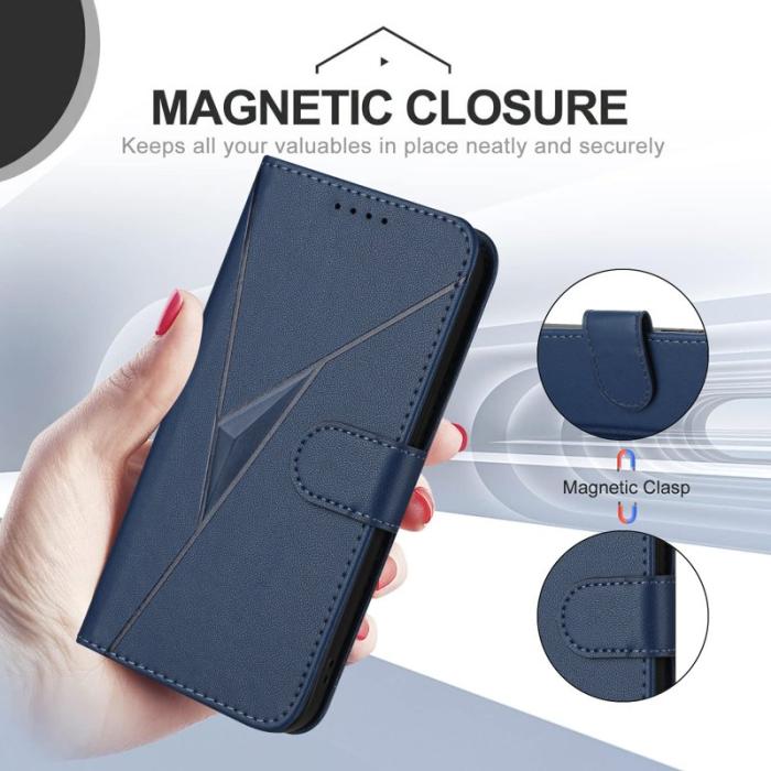 OEM - Mobilskal till Samsung Galaxy S26 Ultra Triangelprägling KonstLäder - Royal Blue