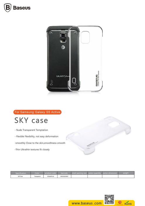 UTGATT5 - BASEUS Sky Series Baksideskal till Samsung Galaxy S5 Active - Transparent