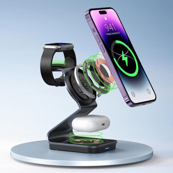 DUZZONA - Duzzona 3-in-1 Trådlös Laddare Magsafe iPhone, Apple Watch, Airpods