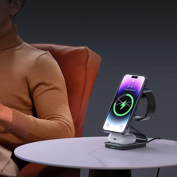 DUZZONA - Duzzona 3-in-1 Trådlös Laddare Magsafe iPhone, Apple Watch, Airpods