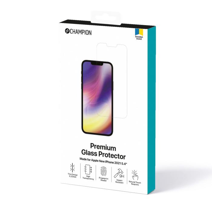 Champion - Champion Härdat Glas Skärmskydd till iPhone 13 Mini - Clear