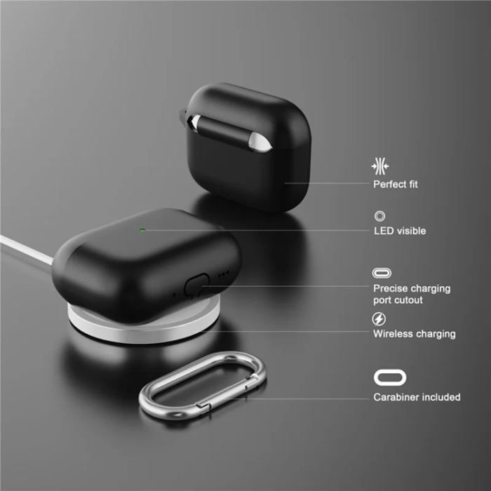 A-One Brand - Airpods Pro 3 Skal Silikon med Karbinhake - Mörkröd