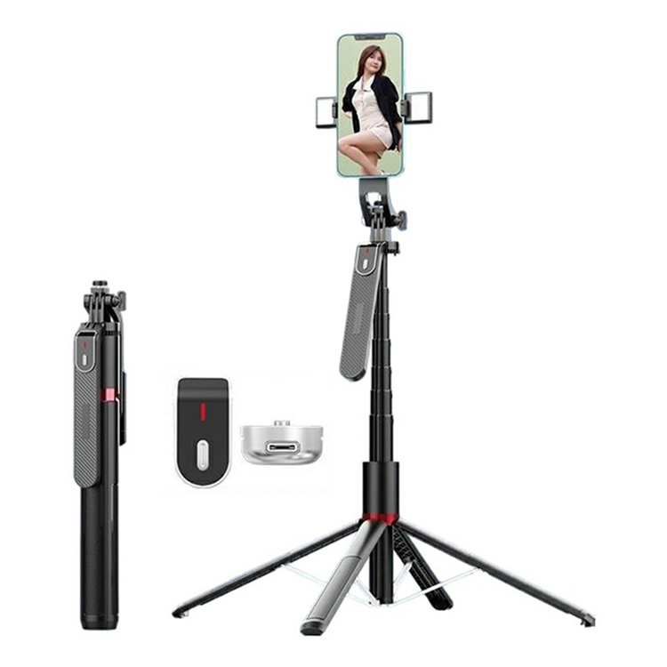 Selfiestick Bluetooth med Dubbelt Lampa V2 P185MAX | 5566 | AlltMobil