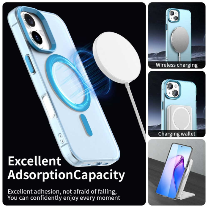 A-One Brand - iPhone 17 Mobilskal MagSafe Anti Drop Hybrid - Blå