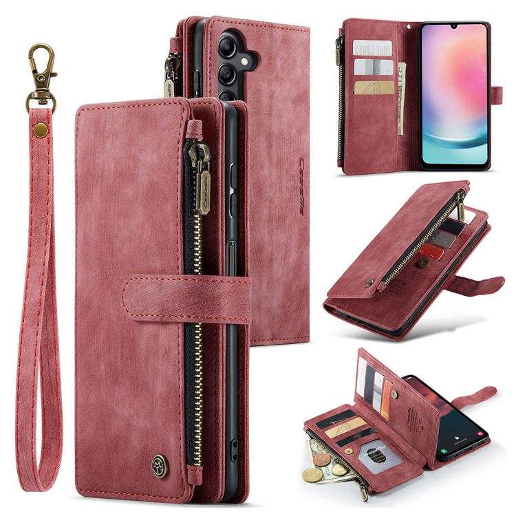 CASEME Galaxy A24 4G Plånboksfodral C30 Zipper - Röd | 2353 | AlltMobil