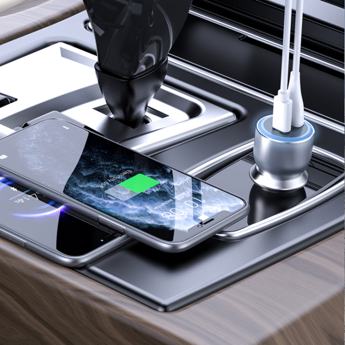 Dudao - Dudao Billaddare PD 120W 1xUSB-A 1xUSB-C QC3.0 LED R4Ultra - Grå