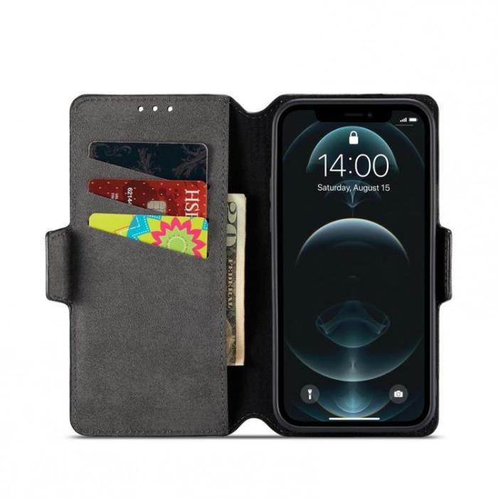 MUXMA - Muxma Saffiano Plånboksfodral till Apple iPhone 12 Pro Max - Svart