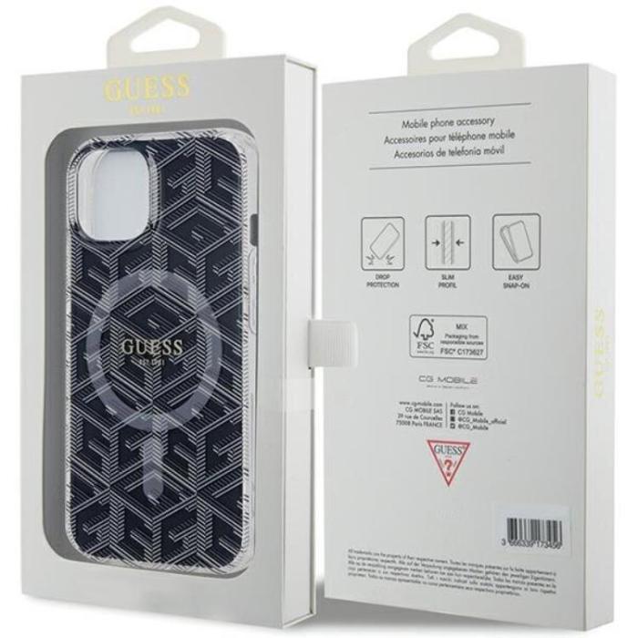 Guess - Guess iPhone 15/14 Plus Mobilskal Magsafe IML GCube - Svart