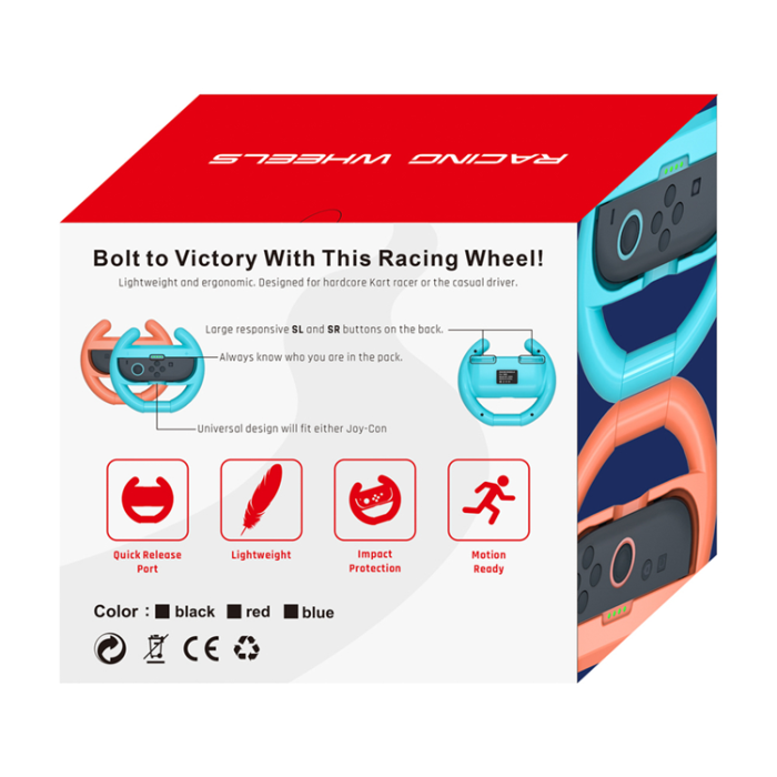 A-One Brand - Nintendo Switch 2 Joy-Con Racing Ratt (2-Pack) - Svart