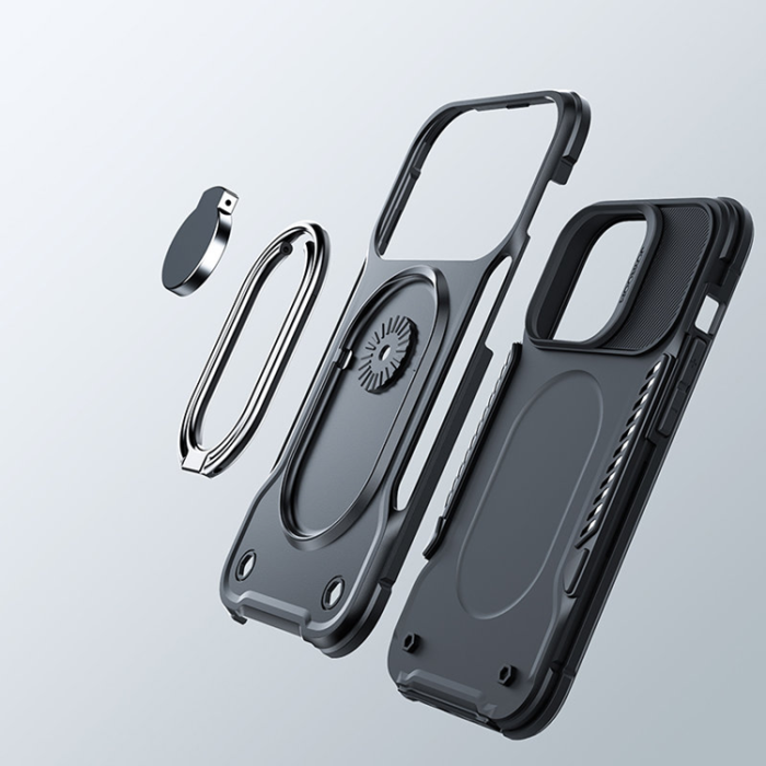 Joyroom - Joyroom iPhone 14 Plus Skal Ringhållare Dual Hinge - Svart