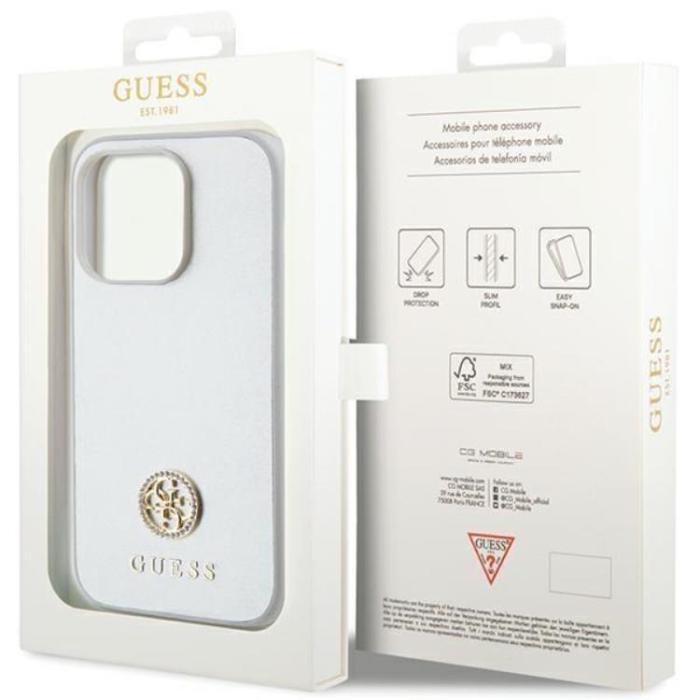 Guess - Guess iPhone 15 Plus Mobilskal Strass Metal Logo - Silver