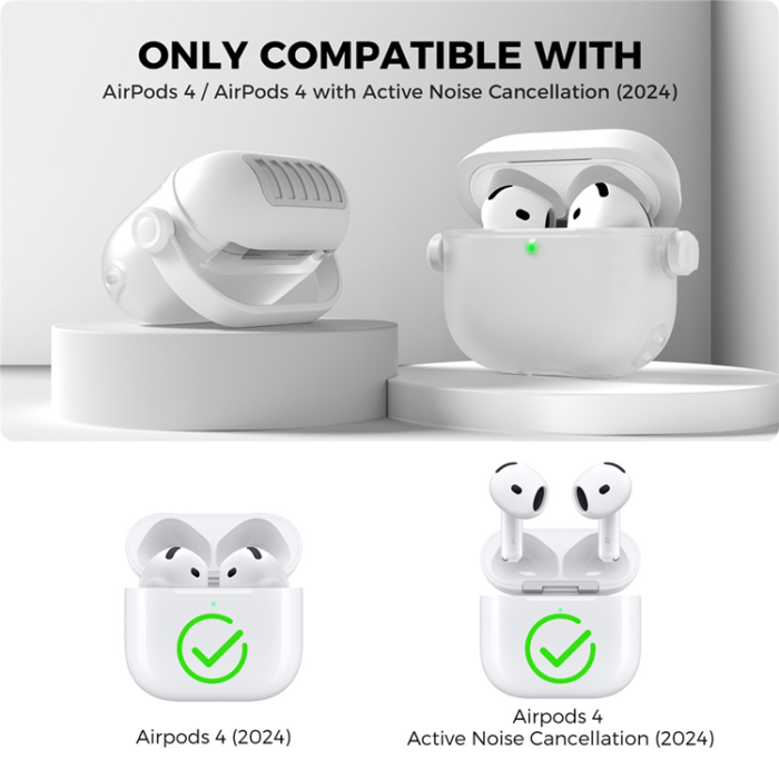 AHASTYLE - AHASTYLE AirPods 4 Skal Silikon WG174 - Vit