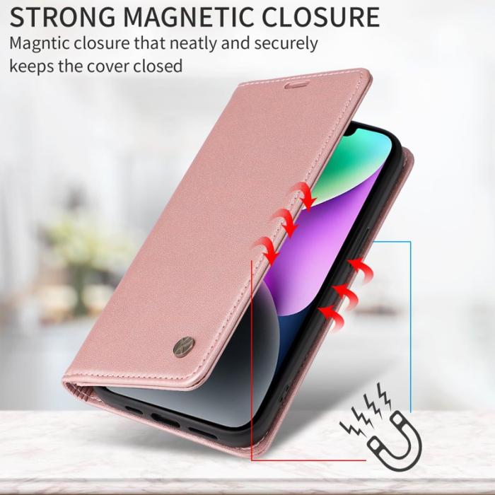 YIKATU - YIKATU Samsung Galaxy A37 Plånboksfodral Konstläder - Roséguld