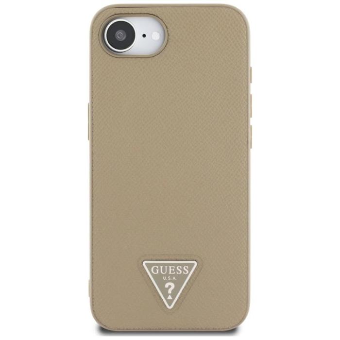 Guess - Guess iPhone 16e Mobilskal MagSafe Grained Triangle - Brun
