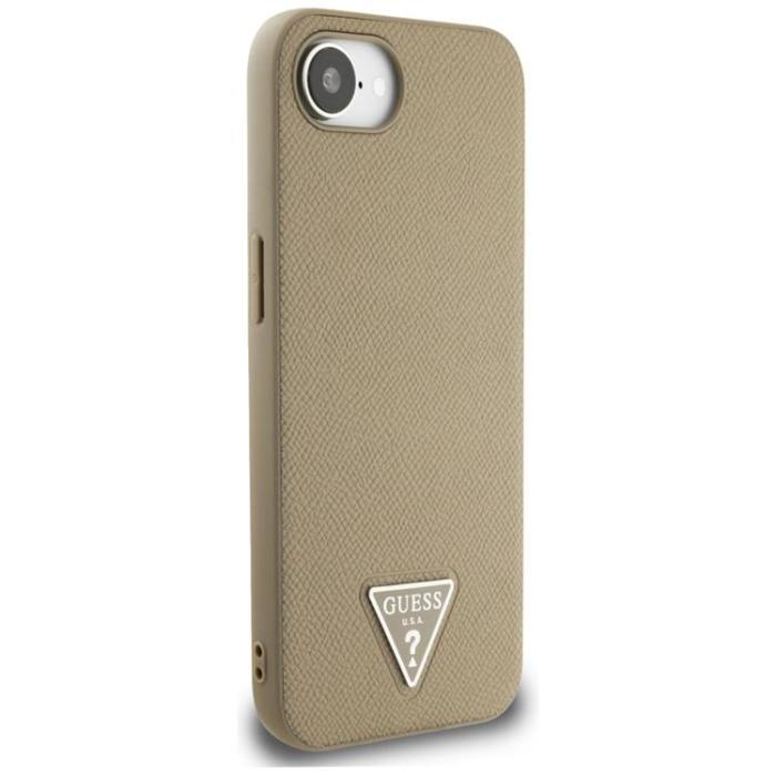 Guess - Guess iPhone 16e Mobilskal MagSafe Grained Triangle - Brun