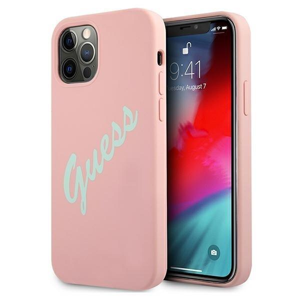 Guess iPhone 12 Pro Max Skal Silikon Vintage - Rosa/Grön | 2353 | AlltMobil