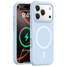 A-One Brand - iPhone 17 Pro Max Mobilskal Magsafe Liquid Silicone - Baby Blå