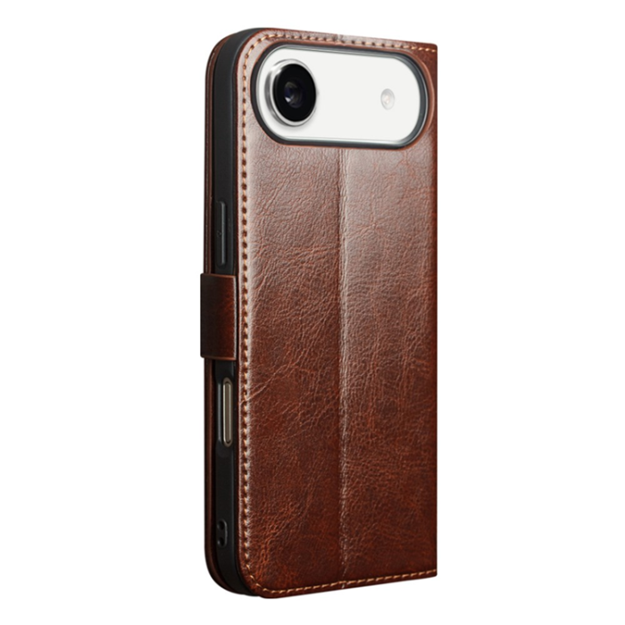 QIALINO - QIALINO iPhone Air Plånboksfodral Äkta Läder - Brun