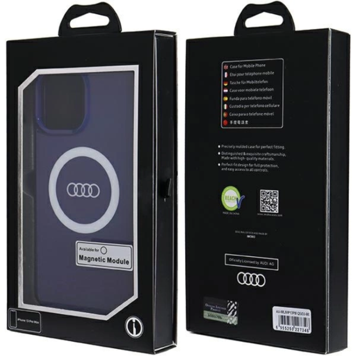 Audi - Audi iPhone 13 Pro Max Mobilskal Magsafe IML Big Logo - Blå