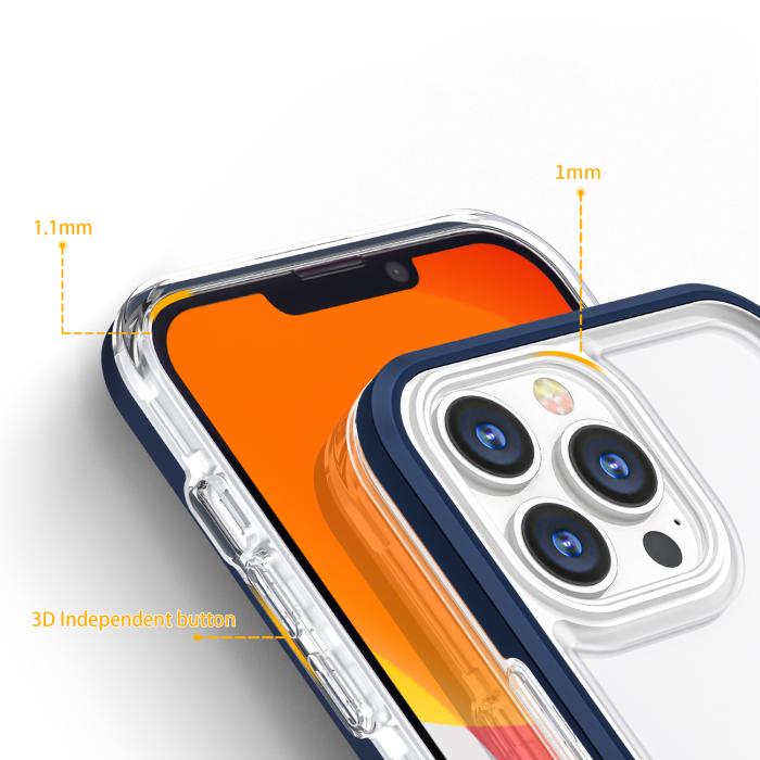 OEM - iPhone 13 Pro Skal Clear 3in1 - Blå
