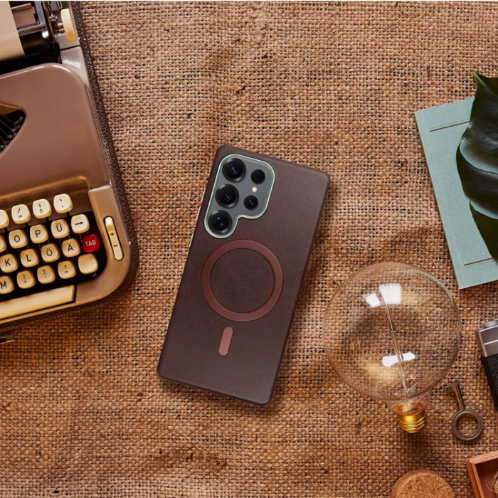 A-One Brand - Mobilskal För Galaxy A36 MagSafe Gentleman - Brun