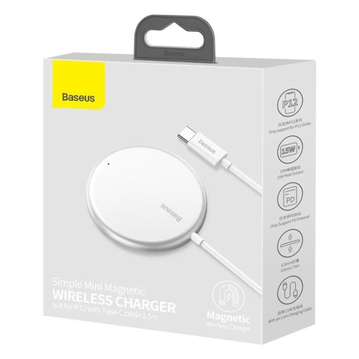 UTGATT5 - Baseus Magsafe iPhone Trådlös Laddare - Vit