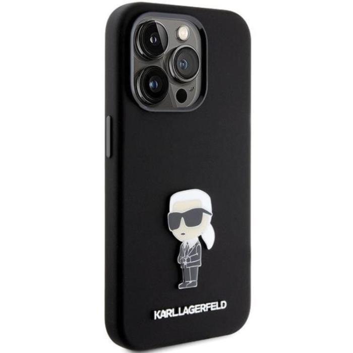 KARL LAGERFELD - KARL LAGERFELD iPhone 15 Pro Mobilskal Ikonik Metal Pin