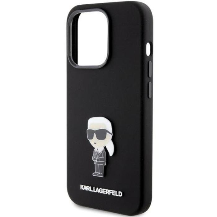 KARL LAGERFELD - KARL LAGERFELD iPhone 15 Pro Mobilskal Ikonik Metal Pin