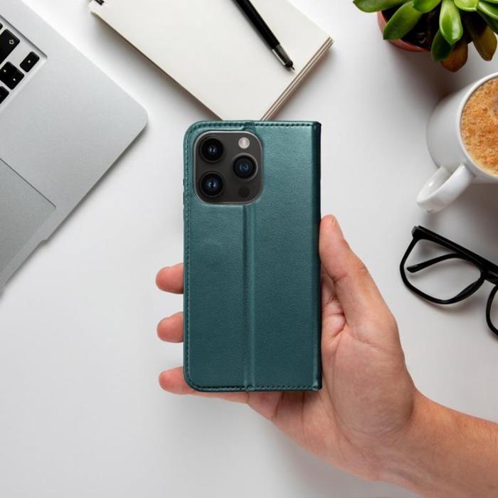 OEM - iPhone 14 Pro Plånboksfodral Smart Magneto - Mörkgrön