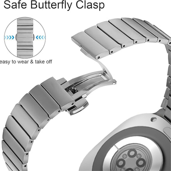A-One Brand - Galaxy Watch Ultra (47mm) Armband Stainless Steel - Silver