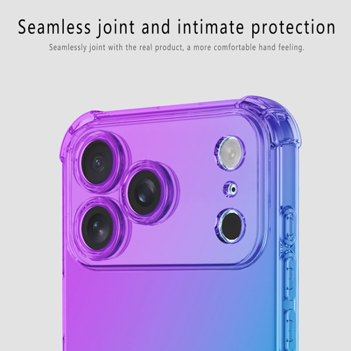 A-One Brand - iPhone 17 Pro Mobilskal Gradient Färg Anti-Drop - Rosa/Guld